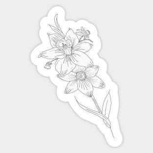 Black and white debut album daffodil ts1 Sticker